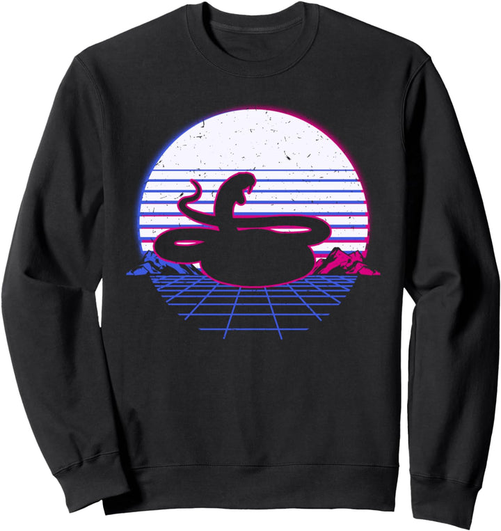 Schlange Reptil Terrarium Zoo Retro Vintage Sunset Geschenk Sweatshirt