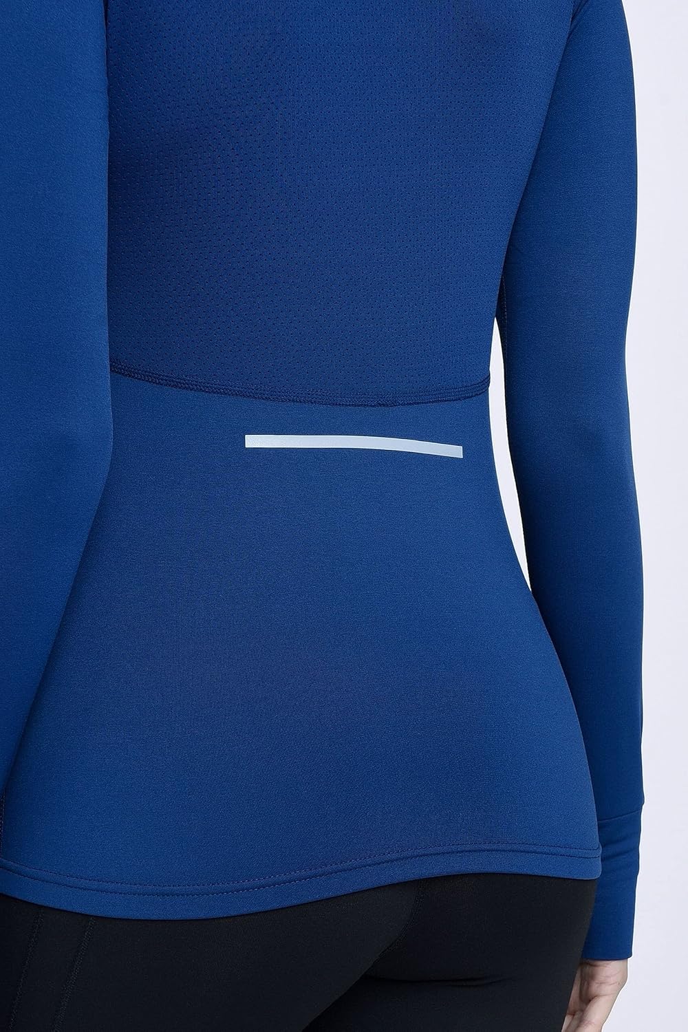 TCA Damen Winter Running Langarm Laufshirt mit Brustreissverschluss XS Blau, XS Blau
