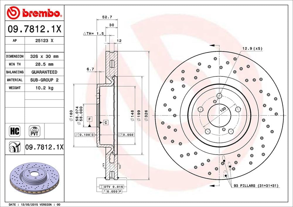BREMBO 09.7812.1X Bremsscheiben