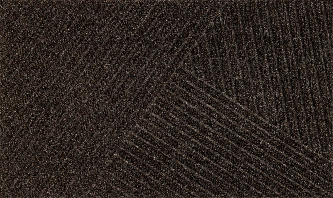 DUNE Stripes dark brown 45x75 cm, innen und aussen, waschbar