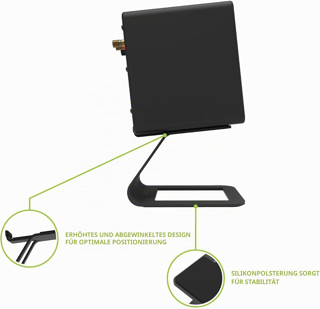 Kanto SE2 Elevated Desktop Speaker Stands for Small Speakers | Black | Pair Schwarz, Schwarz