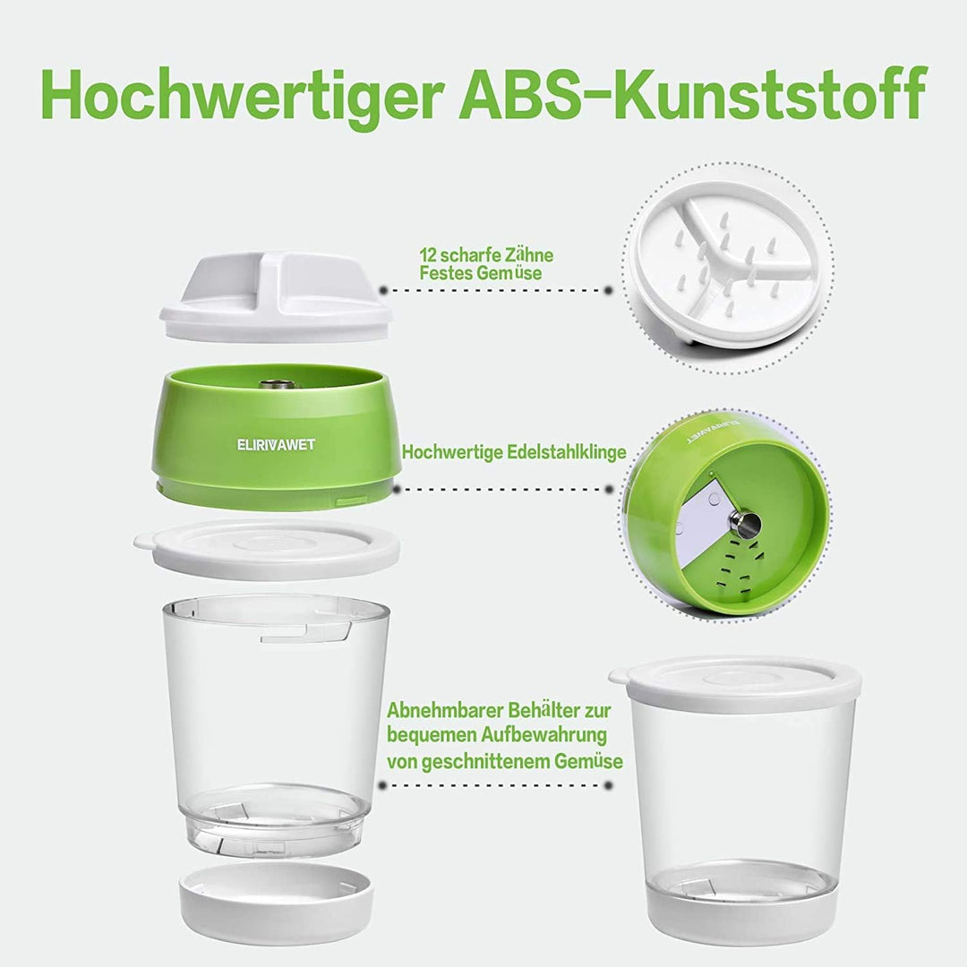 Neueres Modell 5 in1 Spiralschneider Hand für Gemüsespaghetti, Gemüse Spiralschneider mit Behälter,