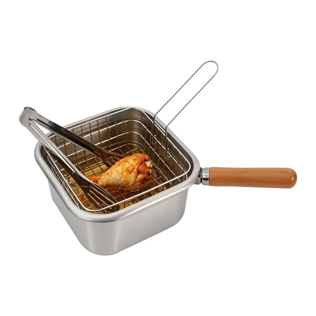 Frittiertopf Mit Sieb 2,5L Edelstahl Multifunktions Topf Induktion