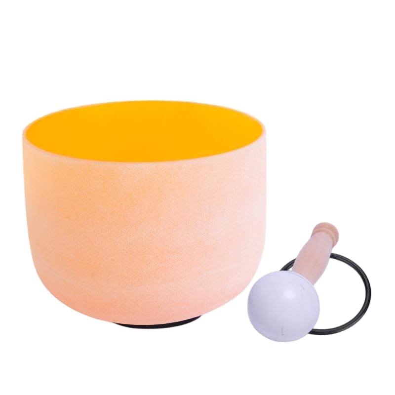 ENERGYSOUND 432 Hz Klangschalen D note Kristall Klangschalen Sacral Chakra Orange 10 Zoll 25 CM
