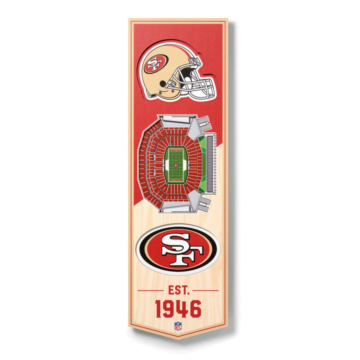 YouTheFan NFL 3D Stadion Banner, 15,2 x 48,3 cm San Francisco 49ers, San Francisco 49ers