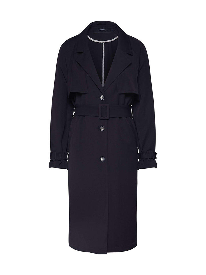 Vero Moda Damen VMDONNAEXPORT SS20 Long Jacket BOOS Trenchcoat, Schwarz, L