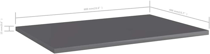 Bücherregal-Bretter 4 STK. Hochglanz-Grau 60x40x1,5 cm,Regalsysteme,805264
