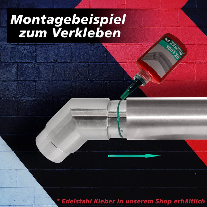 PRIOstahl Eckbogen Rohrbogen Rohrverbinder Steckfitting Eckverbinder Bogen 135 Grad - 2 Stück Ø 33,7