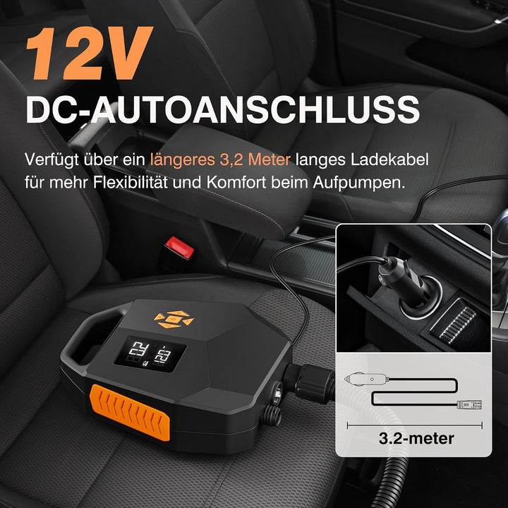 Elektrische SUP-Pumpe 20 PSI, 12 V, ohne Akku, Auto-Stopp