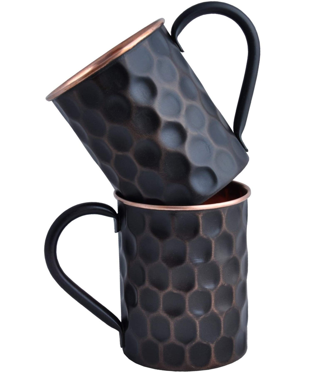 Staglife Schwarzer Kupferbecher Reines Kupfer Moscow Mule Becher 2er Set für Herren Moskau Mule Bech