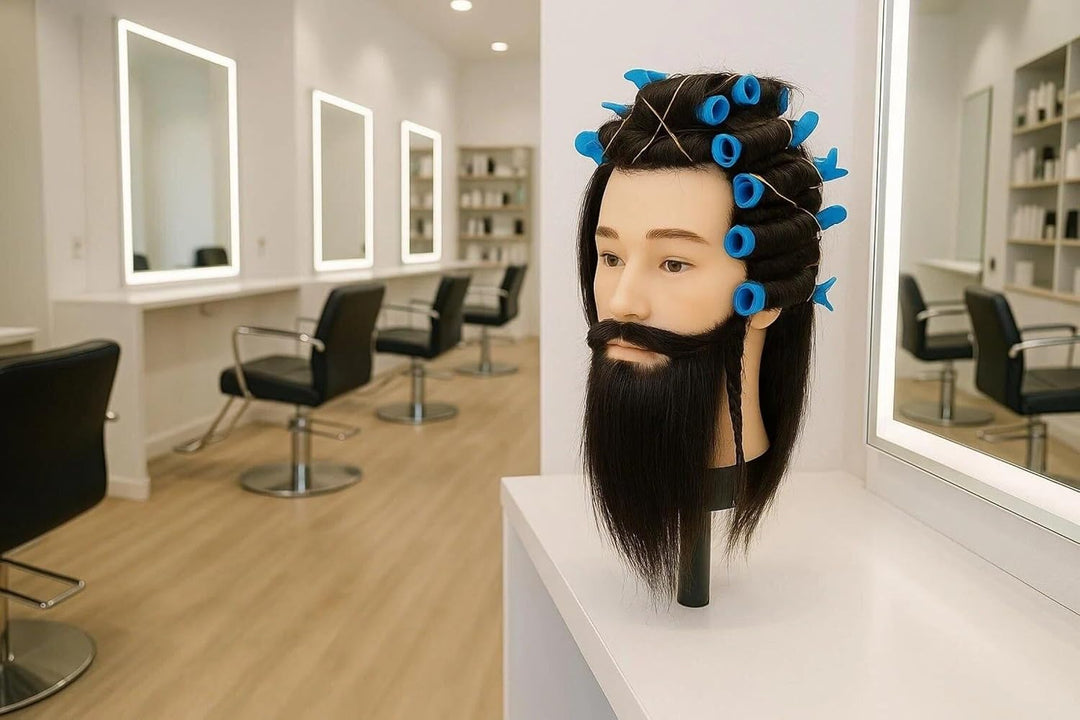 Männlicher Friseur Übungskopf mit Bart
