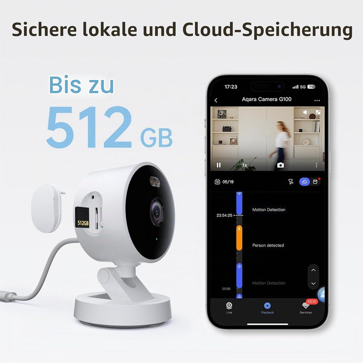 Aqara G100 2K Überwachungskamera Innen&amp;Aussen, Weiss, 2er-Pack Weiss 2 Pack, Weiss 2 Pack