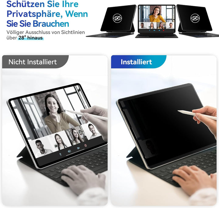 Magnetischer Blickschutzfilter Kompatibel Mit iPad 7./8./9.Generation(10.2Zoll,2019/2020/2021), Abne