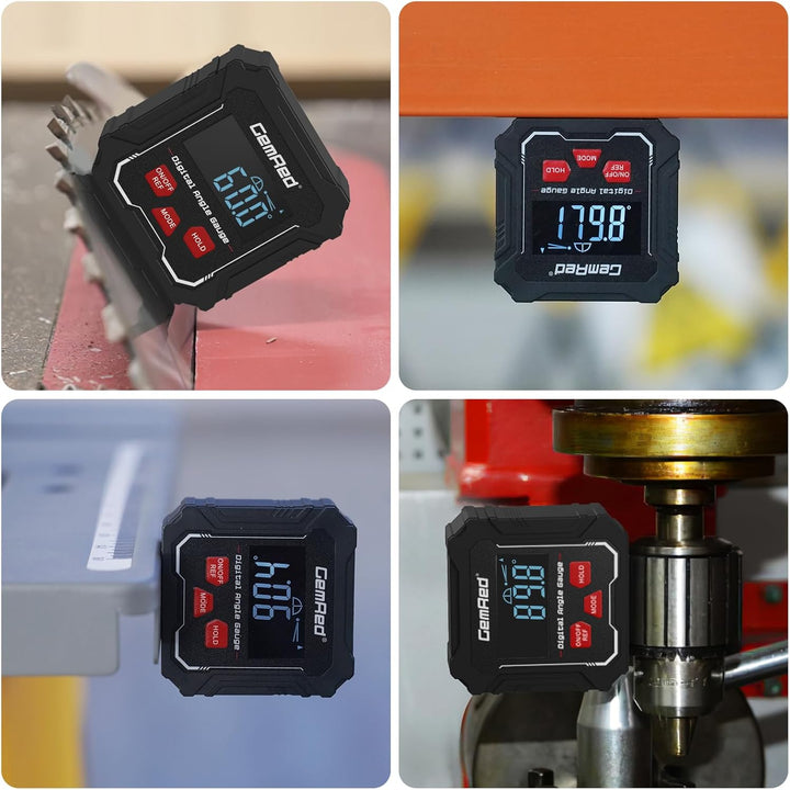 GemRed Digitaler Winkelmesser mit VA-LCD-Display, Neigungsmesser digitale Wasserwaage mit Magnetfuss