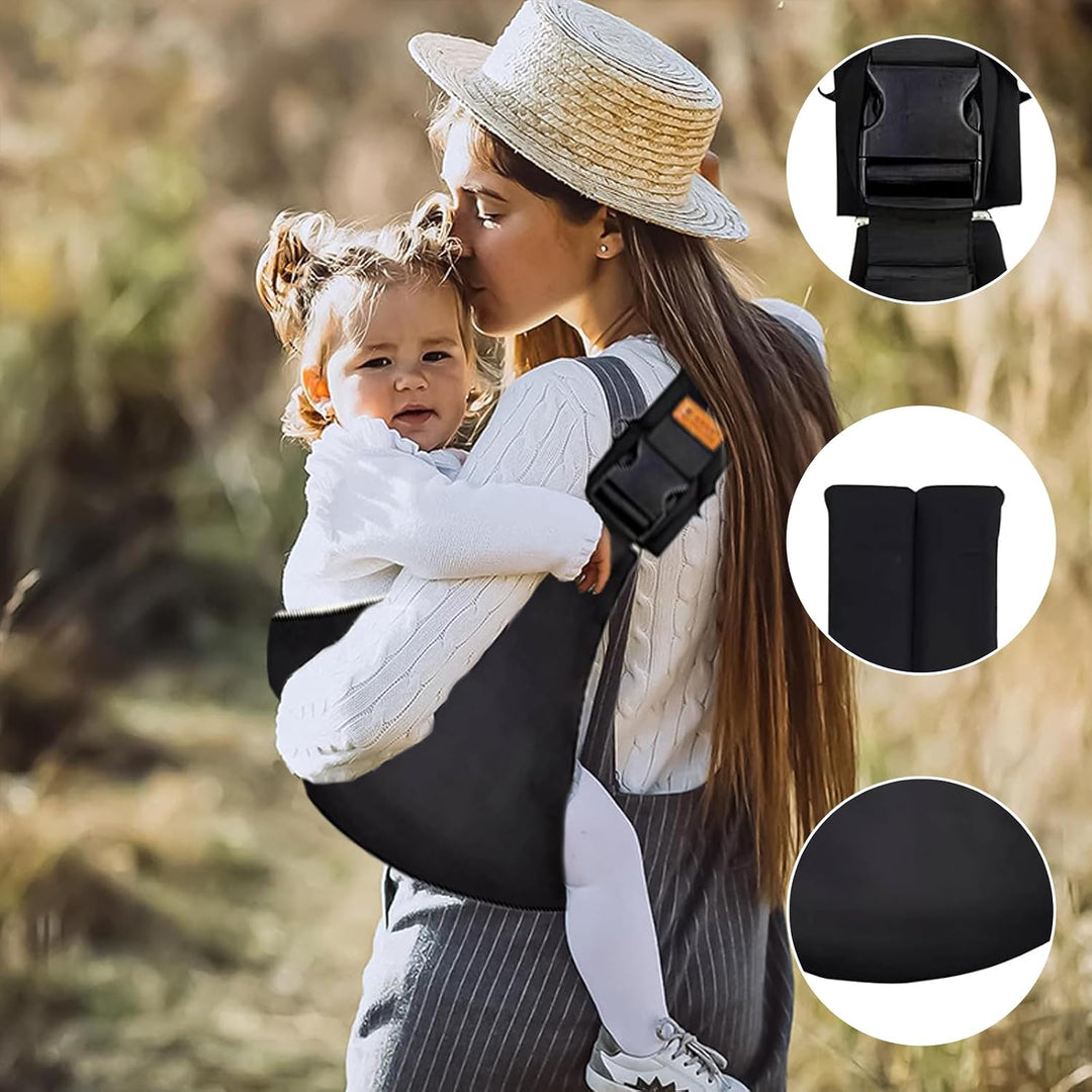 Tragetuch Baby Multifunktion für Säuglinge Kleinkinder (Schwarz)