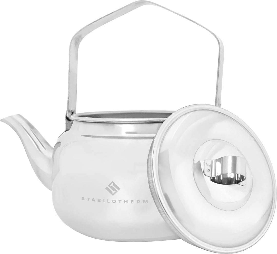 STABILOTHERM Edelstahl Outdoor-Kaffeekessel 1 Liter I ideal für Lagerfeuer &amp; Grill – Teekessel Wasse