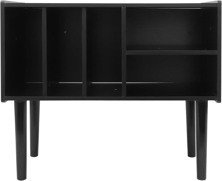 Plattenspieler Ständer mit Vinyl-Aufbewahrung, 80 x 40 x 68 cm, Schwarz