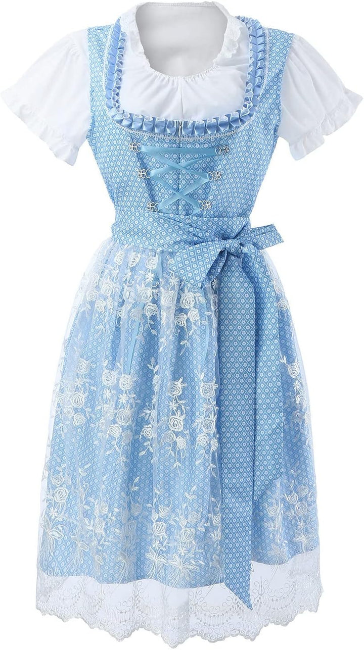 Eauptffy Dirndl-Komplettsets Für Damen Trachtenkleid Rockabilly Abschlussballkleid Oktoberfest Vinta