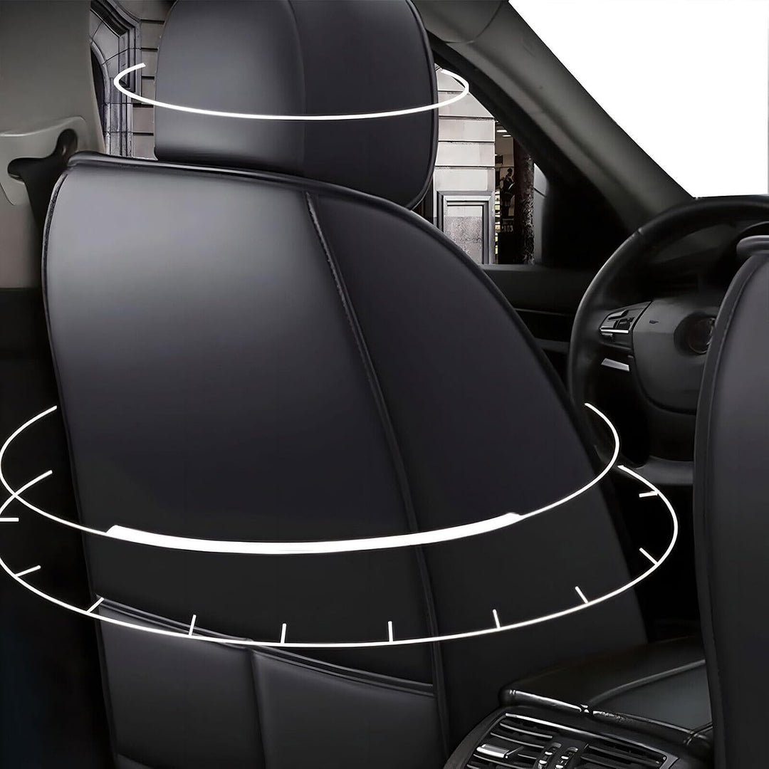 Wasserdicht PU Leder Autositzbezüge Fit für Volkswagen Auto Vordersitz 2 Stück Set (schwarz), schwar