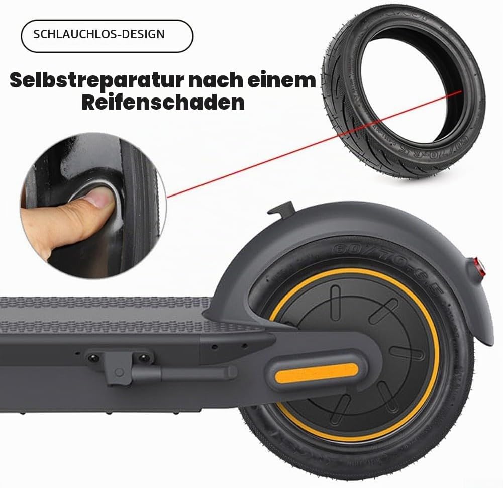 CST Schlauchlosreifen 60/70-6.5 Selbstheilender Reifen 60/70-6.5 Schlauchlosreifen Schwarzer Gummire
