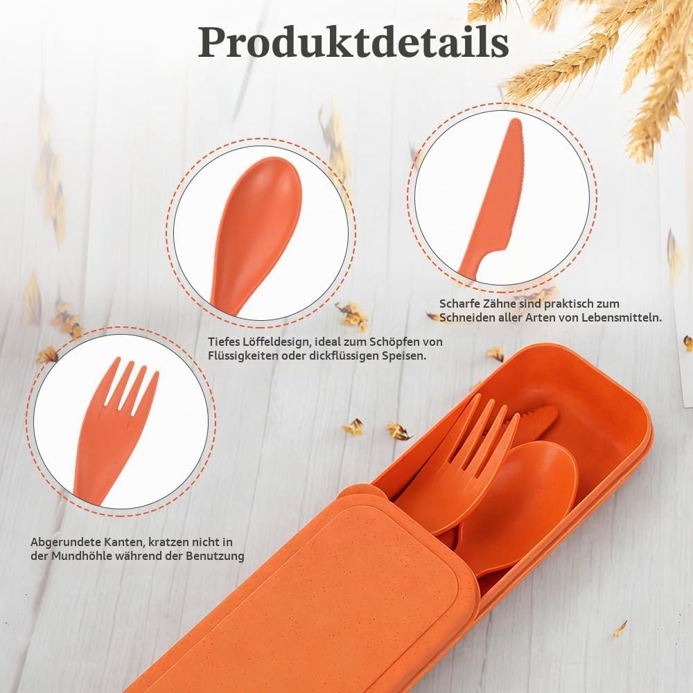 12 Sets Plastikbesteck, Tragbares Camping Besteck (12 Farben)