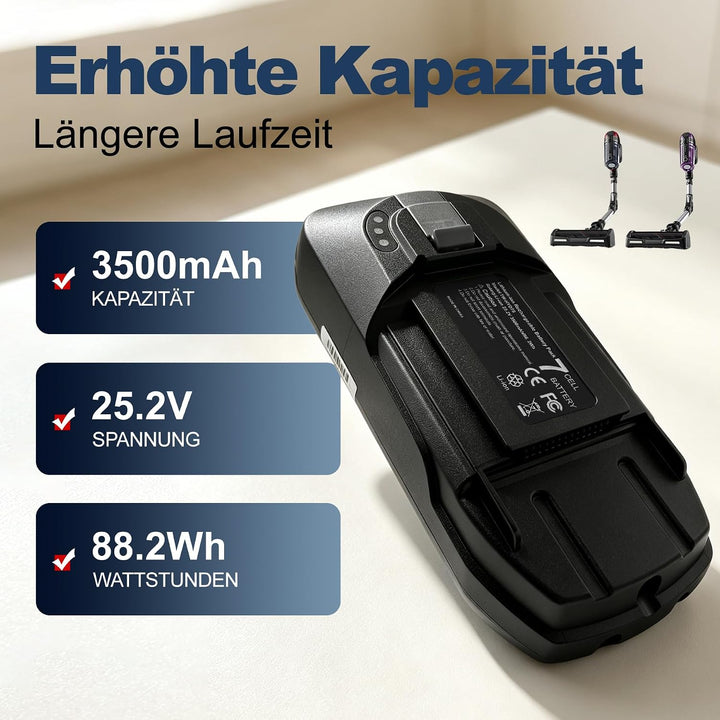 3500mAh Ersatzakku für Rowenta X-Force Flex 12.60 Serie, Staubsauger Akku Kompatibel mit RH98A3WO RH