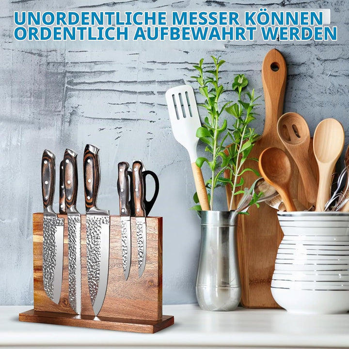 Messerblock Magnetisch, Doppelseitiger Starker Magnetischer Messerhalter Ohne Messer, Universal Küch