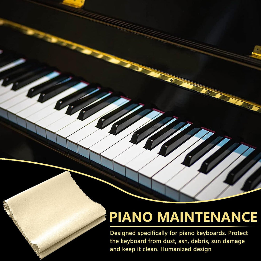 Staubschutz für Klaviertastatur mit 88 Tasten, Off-White, für aufrechte Flügel, Digitalpianos und el