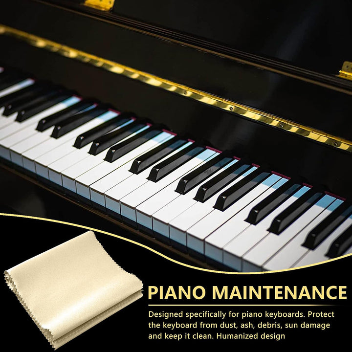Staubschutz für Klaviertastatur mit 88 Tasten, Off-White, für aufrechte Flügel, Digitalpianos und el
