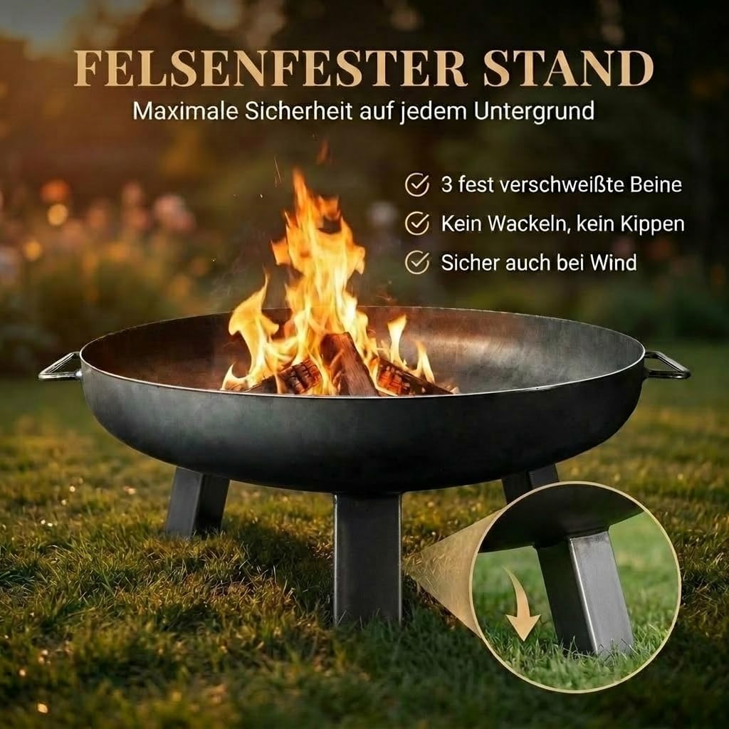 Feuerschale Nizza 80 cm, Feuerschale - Feuerstelle für den Garten, Terrasse und Balkon, Feuertonne u
