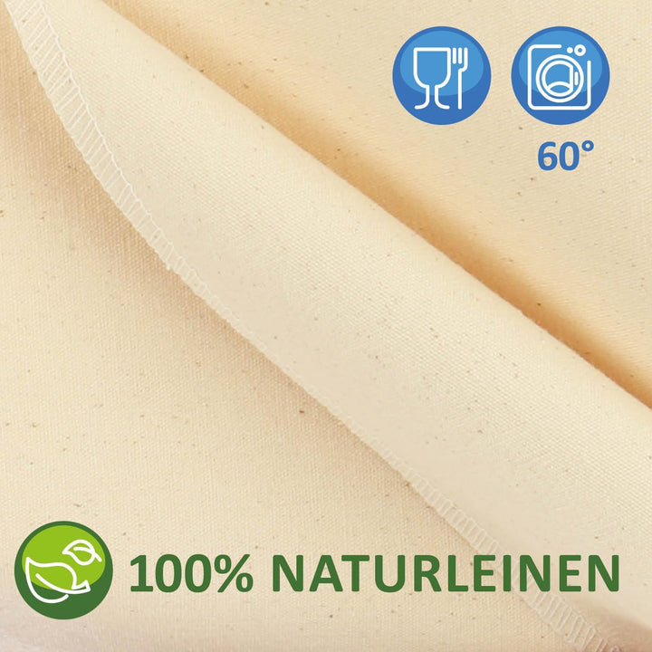 2x Leinentuch zum Brot backen - Teigtuch aus 100% Naturleinen 120x75cm - 2 Stück, 120x75cm - 2 Stück