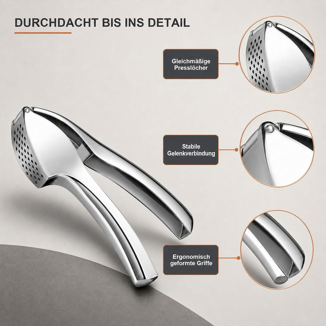 Hochwertige Knoblauchpresse aus Zink‑Legierung, praktischer Küchenhelfer für Knoblauch und Ingwer, k