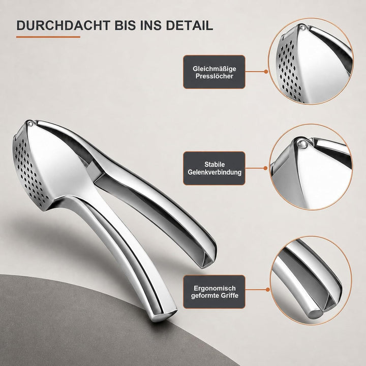 Hochwertige Knoblauchpresse aus Zink‑Legierung, praktischer Küchenhelfer für Knoblauch und Ingwer, k