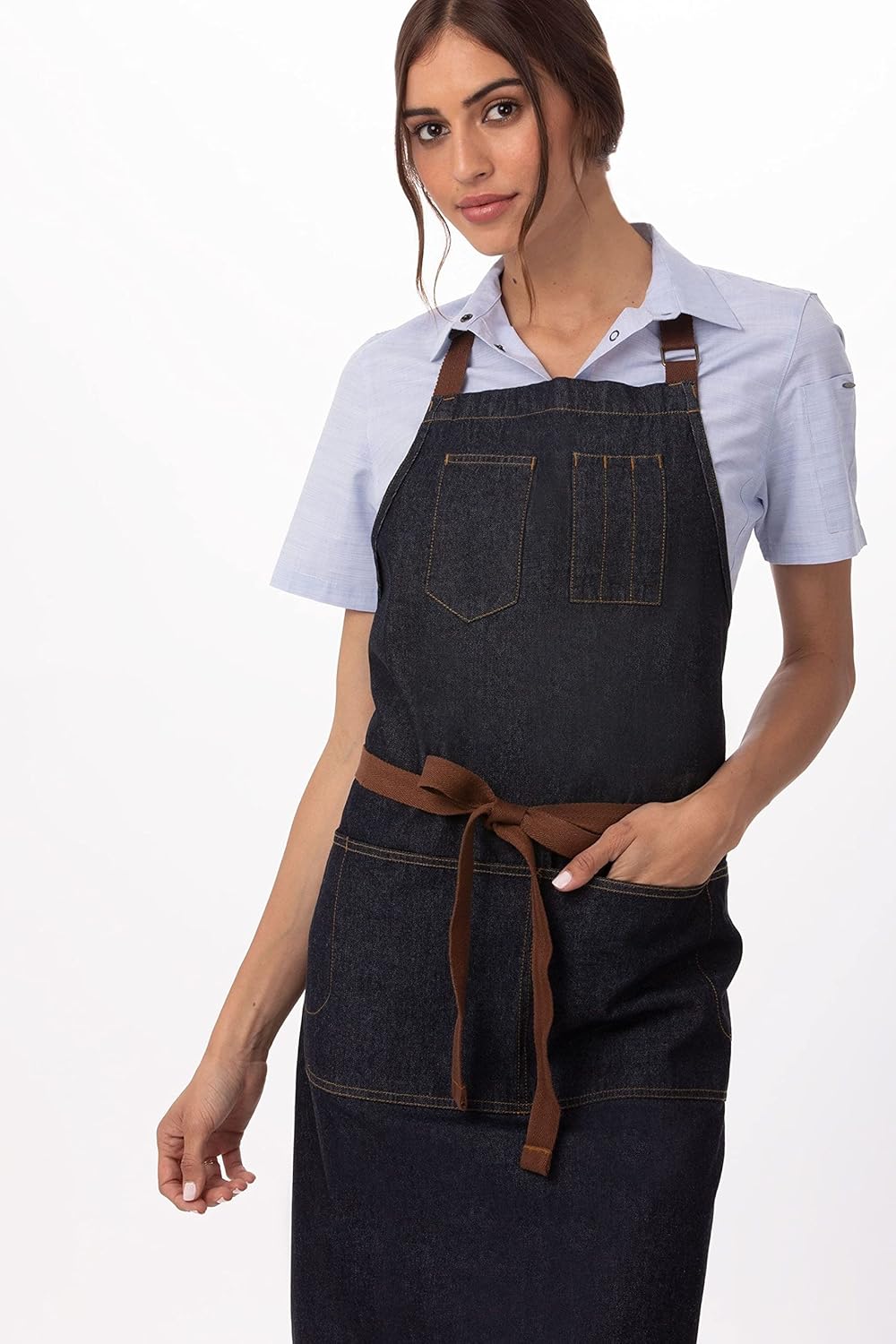 Chef Works Unisex Memphis Bib Apron, Indigo Blue, One Size indigoblau Memphis-Schürze, indigoblau Me