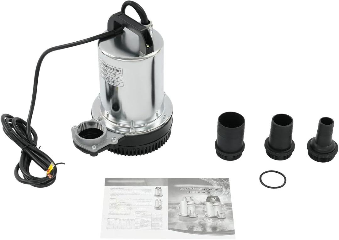 24V DC Tauchpumpe 200W Edelstahl 6000 Liter 10m Förderhöhe Garten