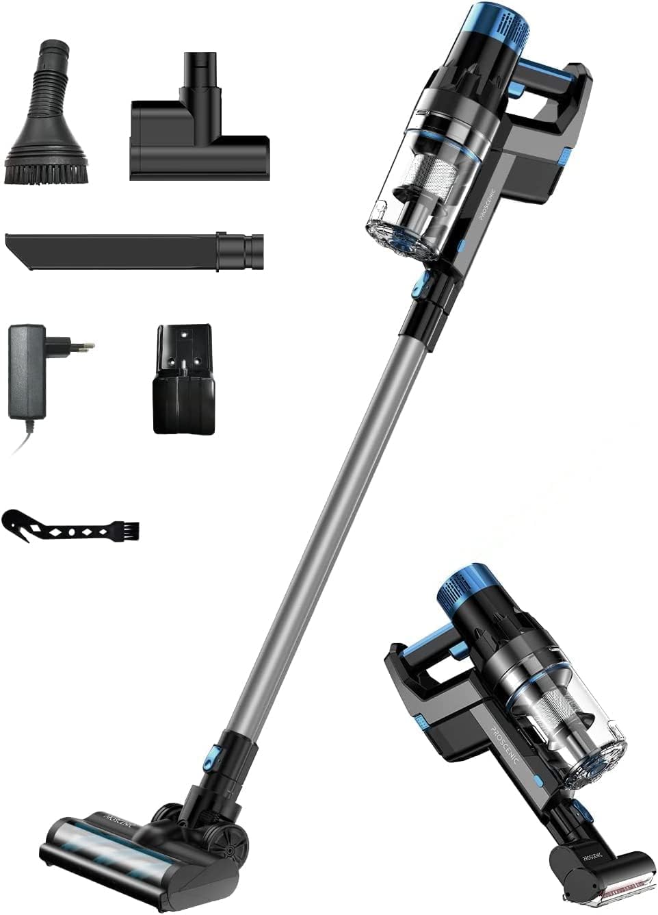 proscenic P11 Smart, Kabelloser Besensauger, grau, Grau