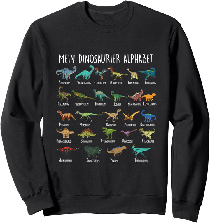 Jungs Dinosaurier Alphabet mit Dino Arten Kinder Sweatshirt