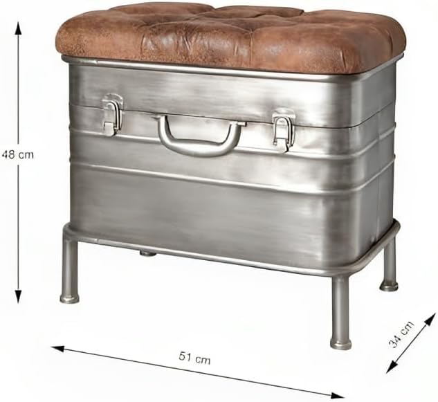 HAKU Möbel 13811 Bank, Stahl, Silber-grau/braun, 51 x 34 x 48