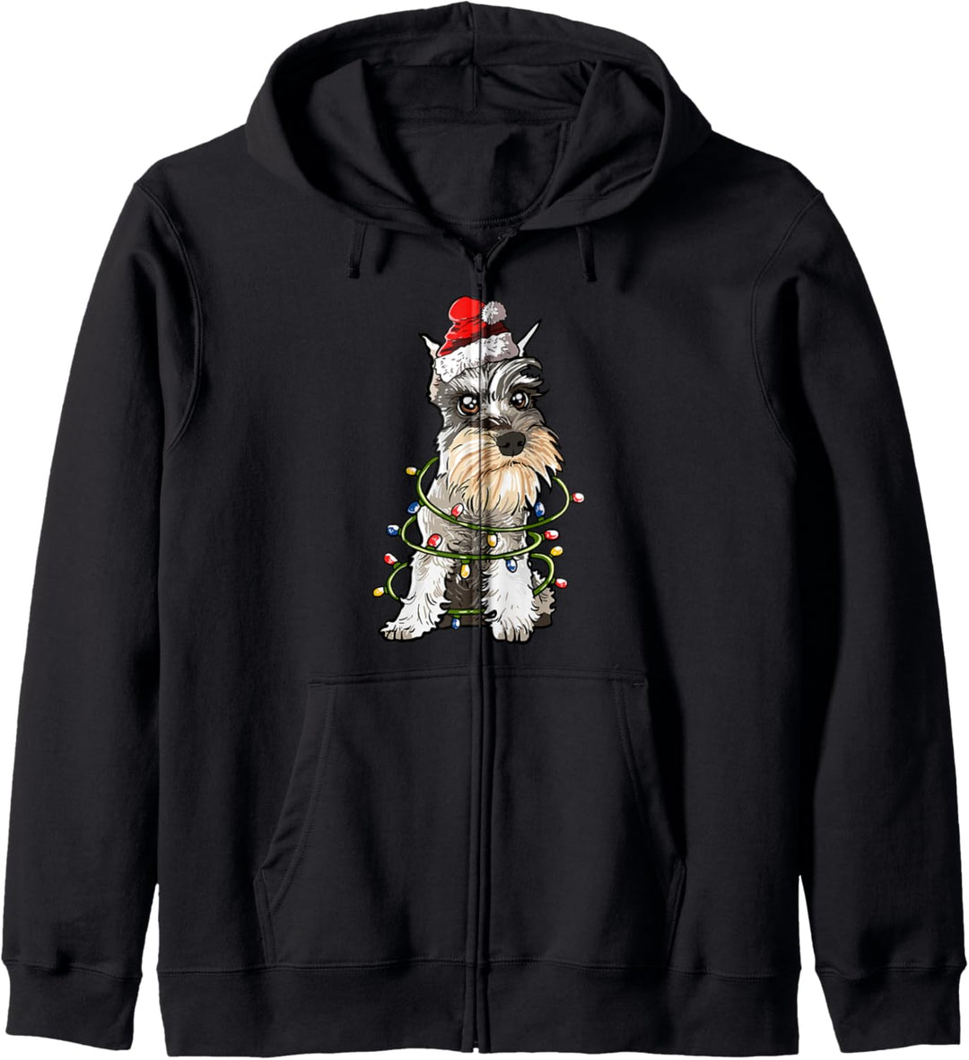 Schnauzer Weihnachten Geschenk X-Mas Hunde Kostüm Kapuzenjacke