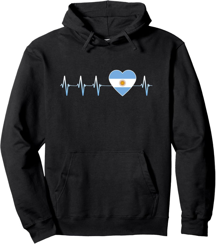 Argentinischer Herzschlag Ich liebe Argentinien Flagge Herz Pullover Hoodie