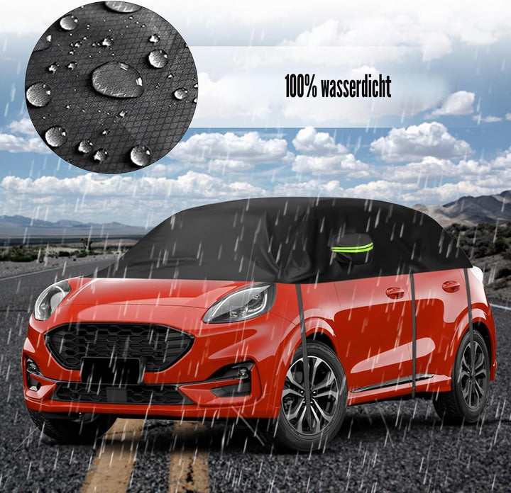 Halbe Autoabdeckung Ersatz für Ford Puma 2019-2024, Halbgarage Upgrade Verdickter Allwetter Halbabde
