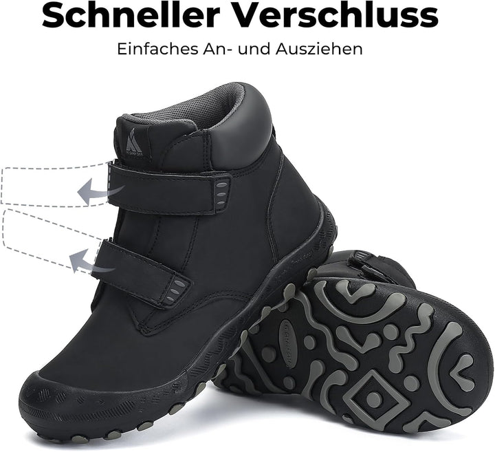 Mishansha Kinder Wanderschuhe Trekking Wanderstiefel Outdoor Trekkingschuhe 28 EU Schwarz, 28 EU Sch