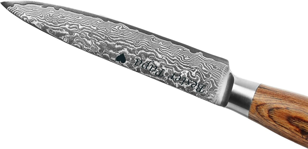 Wakoli EDIB Pro Damast Fleischmesser mit Gravur – Personalisiertes Tranchiermesser, 17cm Klinge aus