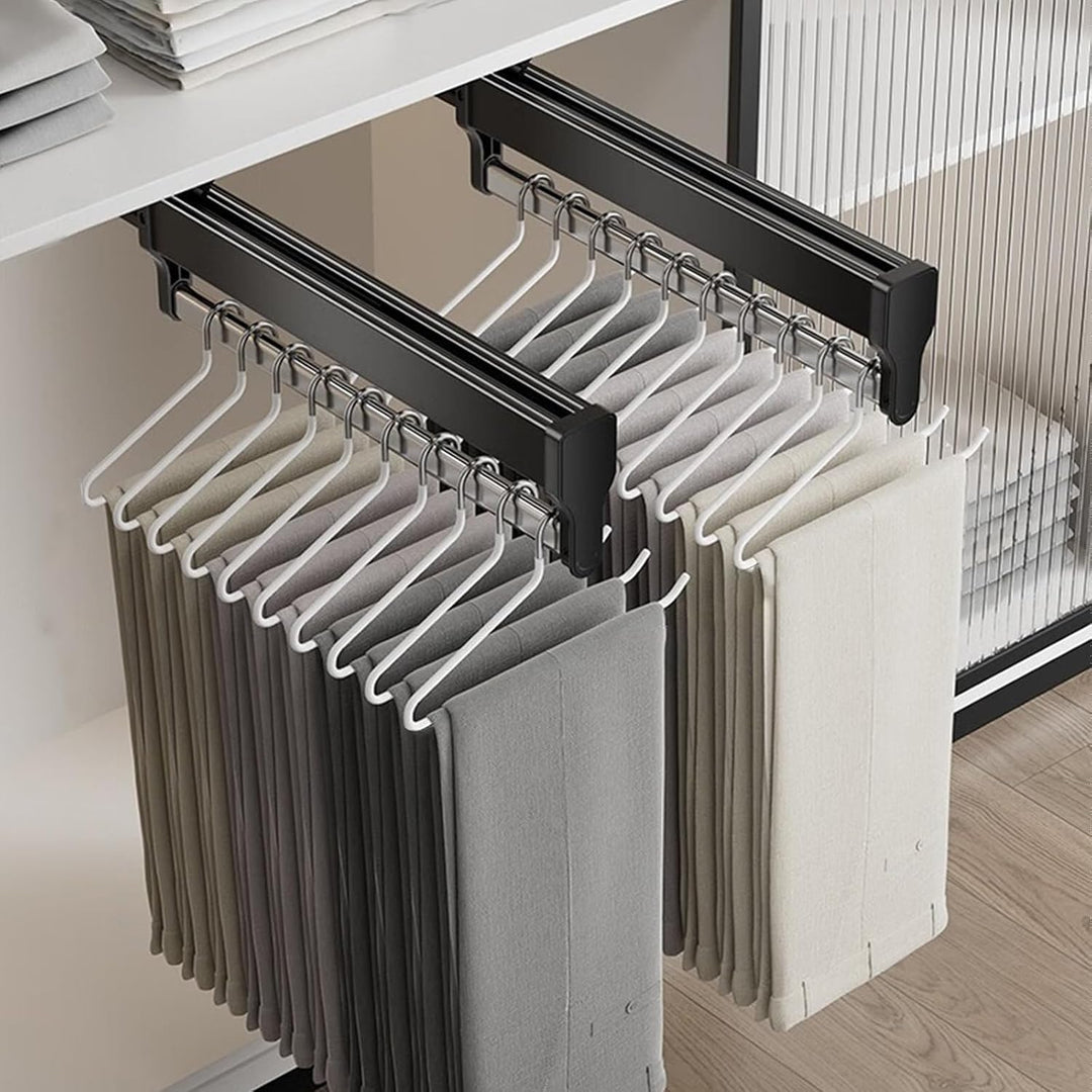 Ausziehbare Kleiderstange für Kleiderschrank, Schrank Organizer 347mm 347 mm/13.7 inch Schwarz, 347