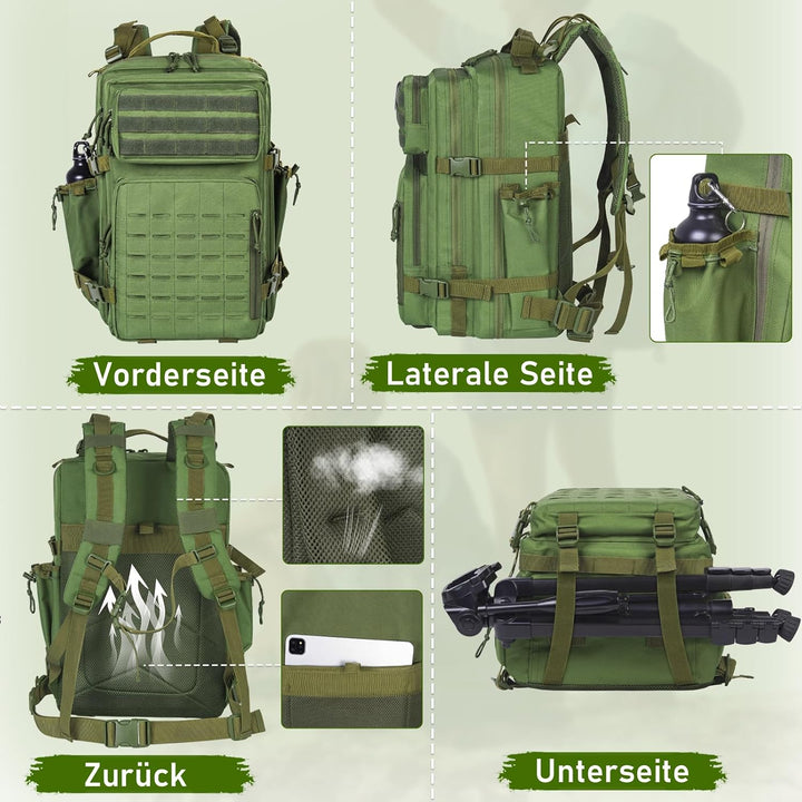 OUUTMEE 40L Taktischer Rucksack 900D Nylongewebe Jagd Rucksäcke Outdoor-Überlebensrucksack Rucksack
