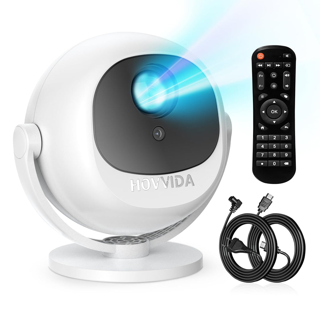 HOVVIDA Beamer 2025 Tragbarer Projektor, Elektrischer Fokus, Kompatibel mit 4K 1080P, WiFi 6 Bluetoo