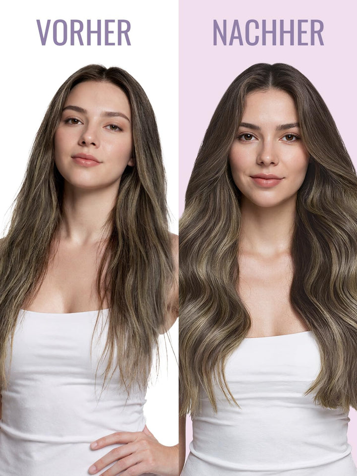 Fshine Echthaar Extensions Clip, 40cm 16 Zoll 120g 7 Stück BalayageSchokolade Braun Mxied Karamell B