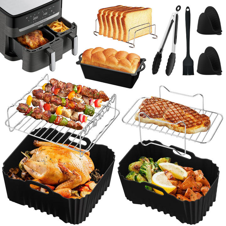 Heissluftfritteuse Zubehör für Tefal Dual Easy Fry XXL 11L(6,5L/4,5L), Silikonform Airfryer Zubehör