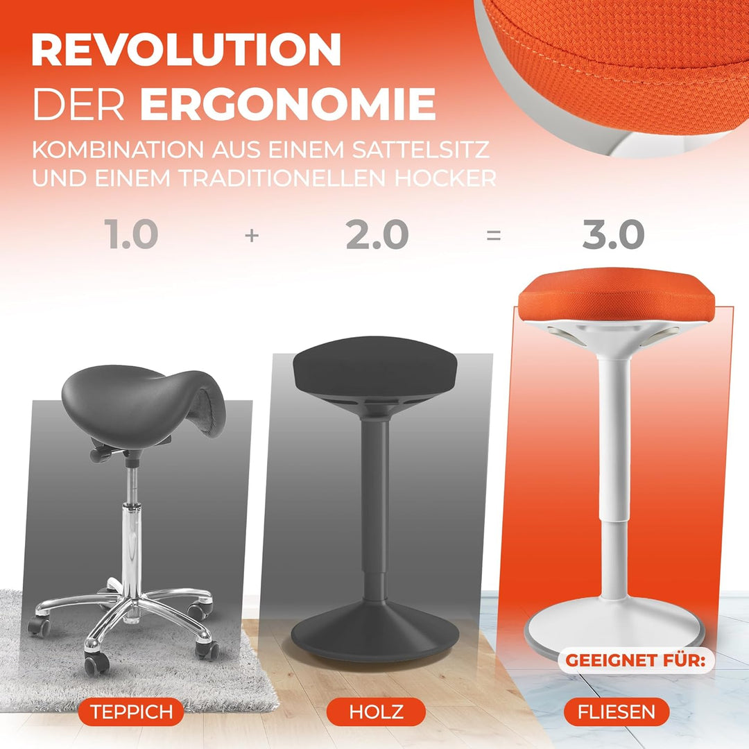 SMART-Sitzen: Bürohocker | Hocker | Sitzhocker ergonomisch für Arbeit &amp; Freizeit | Ergonomischer Hoc