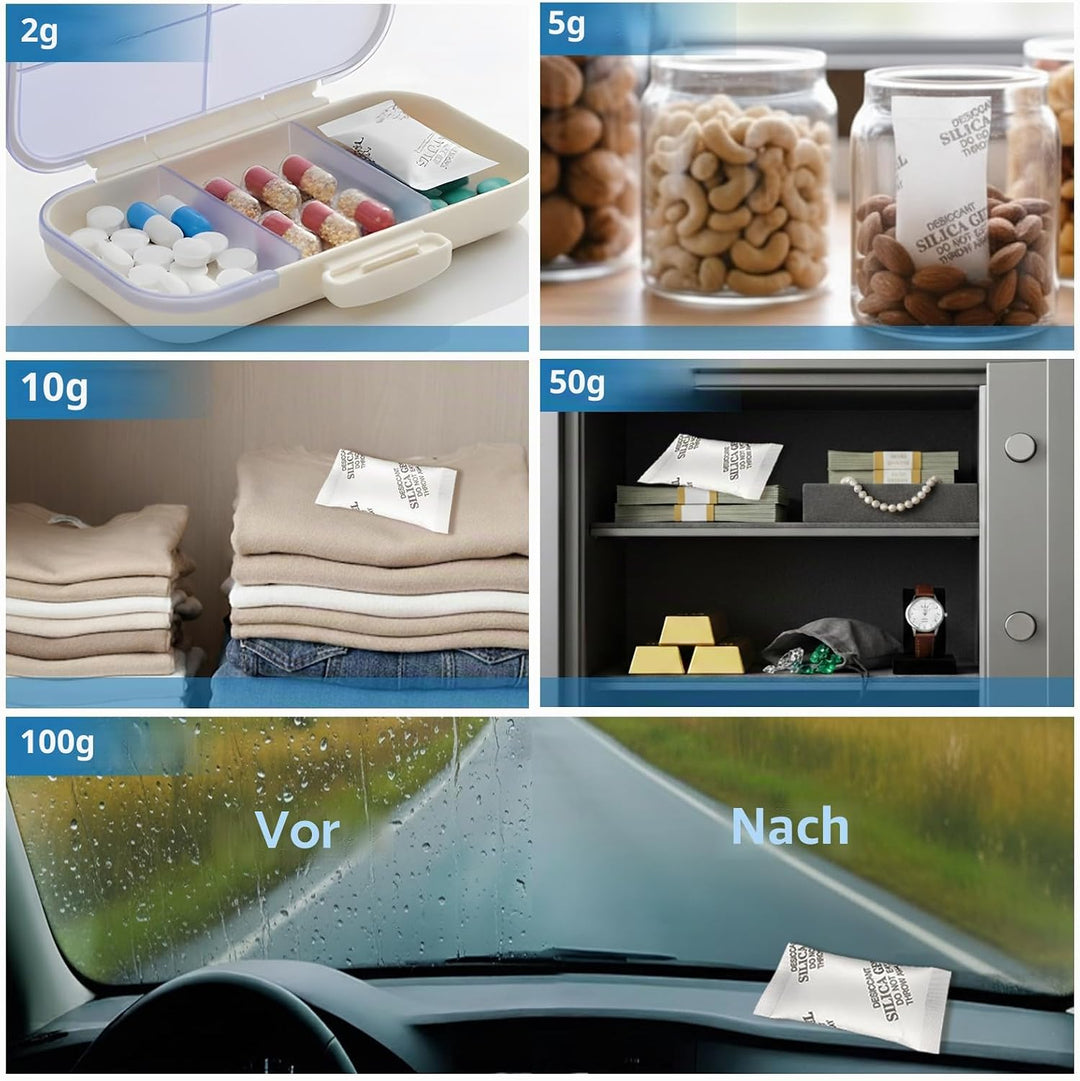 MakMeFre 20 Gramm Silikagel Trockenmittel 50 Stück Feuchtigkeitsabsorber 20G(50Stück), 20G(50Stück)